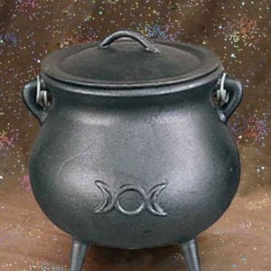 cast iron triple moon cauldron