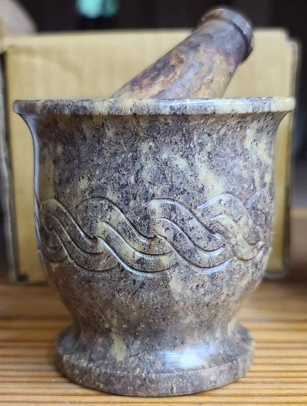 Old Style Celtic Weave Mortar and Pestle 3"