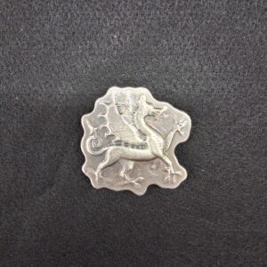 Yeager's Poured Silver Heraldic Style Dragon