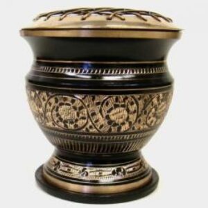 Carved Brass Screen Charcoal Burner w/Coaster- 4"